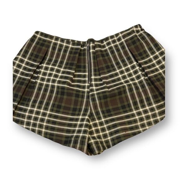 Free People Pleated Plaid Shorts Size 8 - Picture 2 of 5